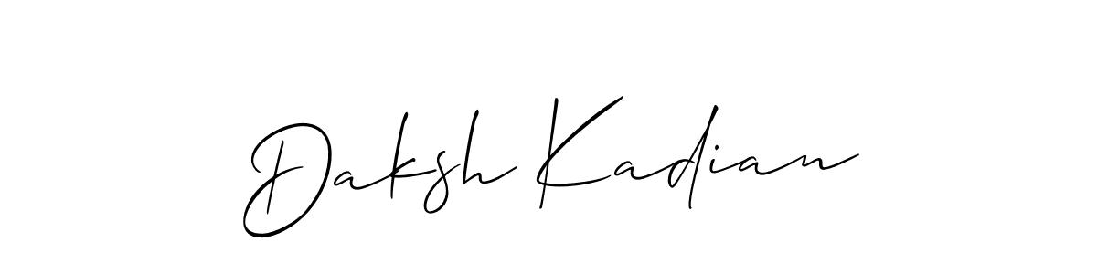 Similarly Allison_Script is the best handwritten signature design. Signature creator online .You can use it as an online autograph creator for name Daksh Kadian. Daksh Kadian signature style 2 images and pictures png