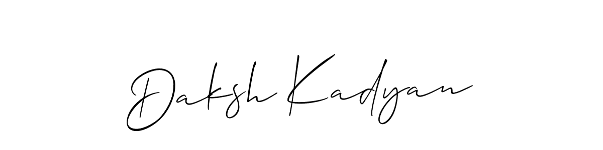 Use a signature maker to create a handwritten signature online. With this signature software, you can design (Allison_Script) your own signature for name Daksh Kadyan. Daksh Kadyan signature style 2 images and pictures png