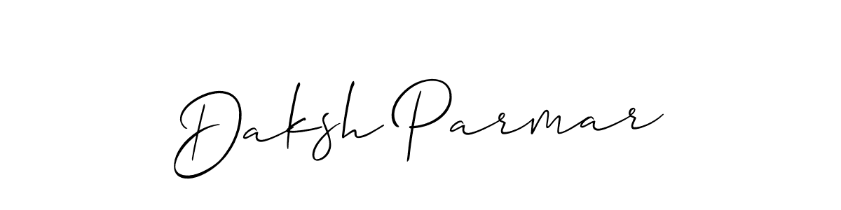 Use a signature maker to create a handwritten signature online. With this signature software, you can design (Allison_Script) your own signature for name Daksh Parmar. Daksh Parmar signature style 2 images and pictures png