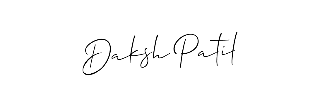 Make a beautiful signature design for name Daksh Patil. With this signature (Allison_Script) style, you can create a handwritten signature for free. Daksh Patil signature style 2 images and pictures png