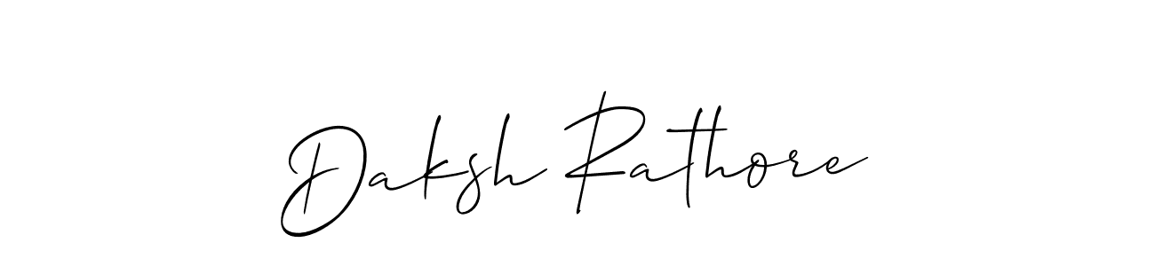 How to make Daksh Rathore name signature. Use Allison_Script style for creating short signs online. This is the latest handwritten sign. Daksh Rathore signature style 2 images and pictures png