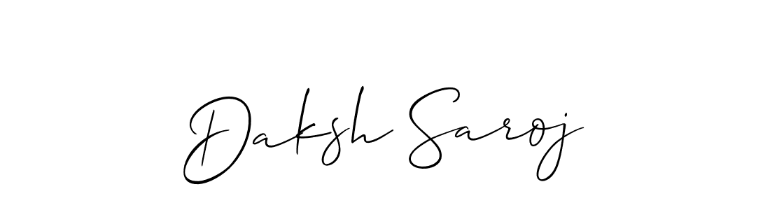 This is the best signature style for the Daksh Saroj name. Also you like these signature font (Allison_Script). Mix name signature. Daksh Saroj signature style 2 images and pictures png