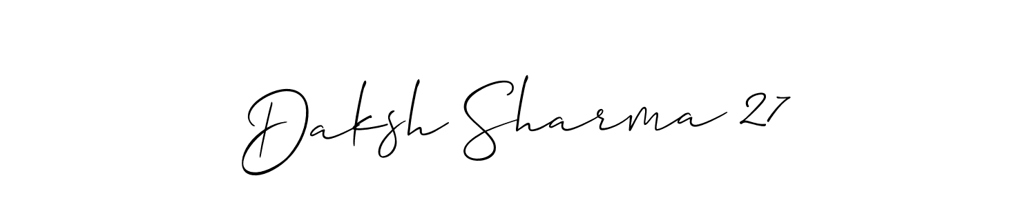 This is the best signature style for the Daksh Sharma 27 name. Also you like these signature font (Allison_Script). Mix name signature. Daksh Sharma 27 signature style 2 images and pictures png