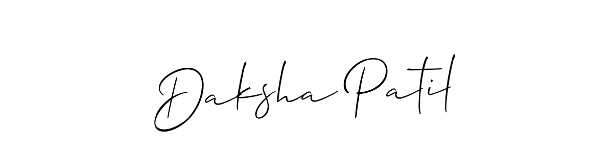 You should practise on your own different ways (Allison_Script) to write your name (Daksha Patil) in signature. don't let someone else do it for you. Daksha Patil signature style 2 images and pictures png