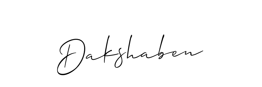 Use a signature maker to create a handwritten signature online. With this signature software, you can design (Allison_Script) your own signature for name Dakshaben. Dakshaben signature style 2 images and pictures png
