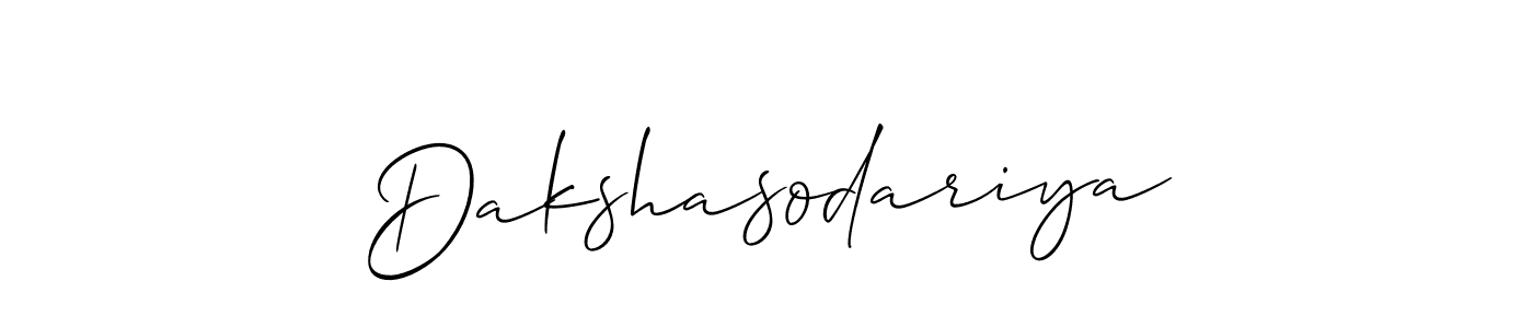 if you are searching for the best signature style for your name Dakshasodariya. so please give up your signature search. here we have designed multiple signature styles  using Allison_Script. Dakshasodariya signature style 2 images and pictures png