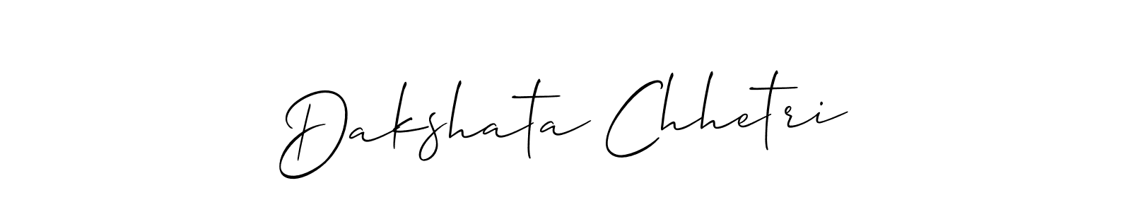 How to make Dakshata Chhetri signature? Allison_Script is a professional autograph style. Create handwritten signature for Dakshata Chhetri name. Dakshata Chhetri signature style 2 images and pictures png