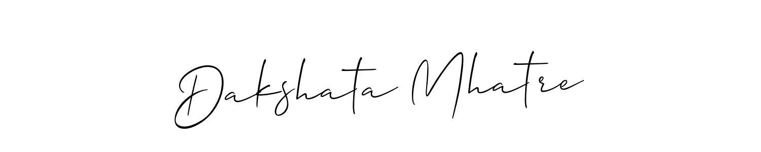 Also we have Dakshata Mhatre name is the best signature style. Create professional handwritten signature collection using Allison_Script autograph style. Dakshata Mhatre signature style 2 images and pictures png