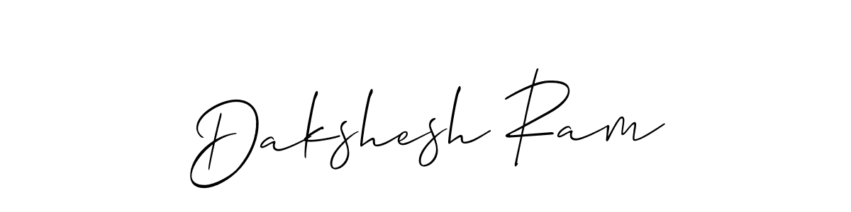 Allison_Script is a professional signature style that is perfect for those who want to add a touch of class to their signature. It is also a great choice for those who want to make their signature more unique. Get Dakshesh Ram name to fancy signature for free. Dakshesh Ram signature style 2 images and pictures png