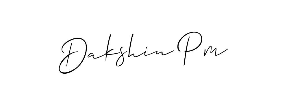 Use a signature maker to create a handwritten signature online. With this signature software, you can design (Allison_Script) your own signature for name Dakshin Pm. Dakshin Pm signature style 2 images and pictures png