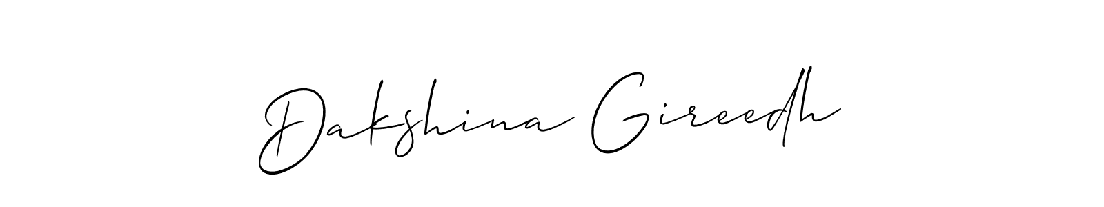 Allison_Script is a professional signature style that is perfect for those who want to add a touch of class to their signature. It is also a great choice for those who want to make their signature more unique. Get Dakshina Gireedh name to fancy signature for free. Dakshina Gireedh signature style 2 images and pictures png