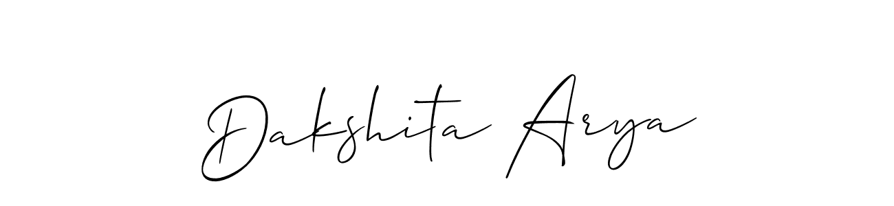 Make a beautiful signature design for name Dakshita Arya. With this signature (Allison_Script) style, you can create a handwritten signature for free. Dakshita Arya signature style 2 images and pictures png