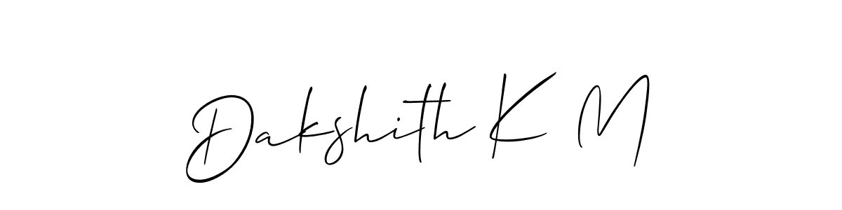 How to Draw Dakshith K M signature style? Allison_Script is a latest design signature styles for name Dakshith K M. Dakshith K M signature style 2 images and pictures png