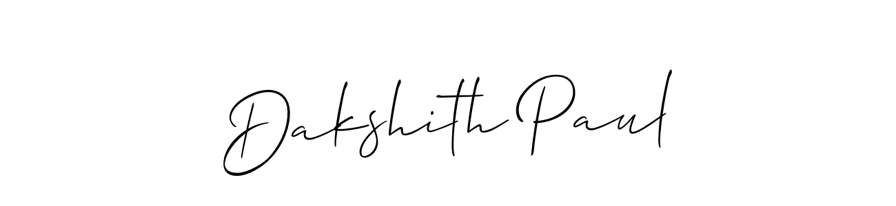 Also You can easily find your signature by using the search form. We will create Dakshith Paul name handwritten signature images for you free of cost using Allison_Script sign style. Dakshith Paul signature style 2 images and pictures png
