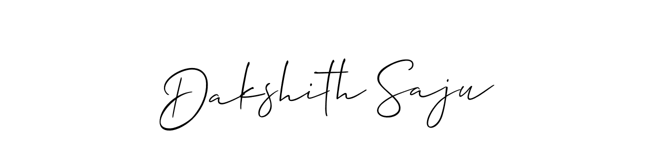 Create a beautiful signature design for name Dakshith Saju. With this signature (Allison_Script) fonts, you can make a handwritten signature for free. Dakshith Saju signature style 2 images and pictures png