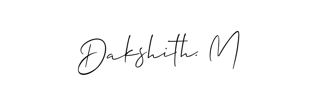 Also You can easily find your signature by using the search form. We will create Dakshith. M name handwritten signature images for you free of cost using Allison_Script sign style. Dakshith. M signature style 2 images and pictures png