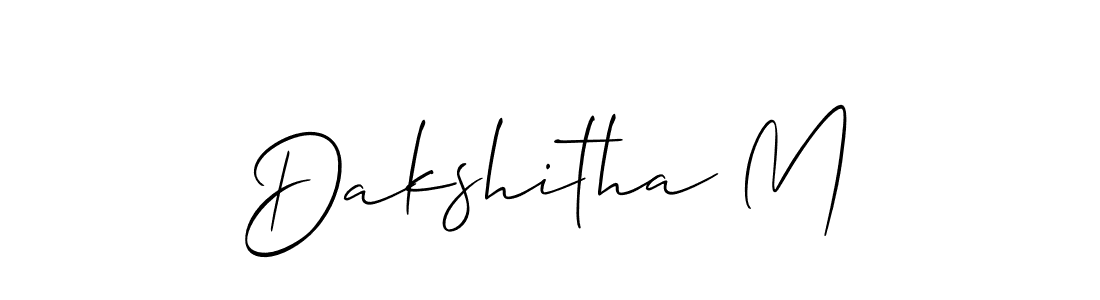 How to make Dakshitha M name signature. Use Allison_Script style for creating short signs online. This is the latest handwritten sign. Dakshitha M signature style 2 images and pictures png