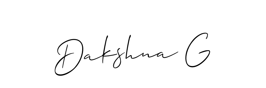 Design your own signature with our free online signature maker. With this signature software, you can create a handwritten (Allison_Script) signature for name Dakshna G. Dakshna G signature style 2 images and pictures png