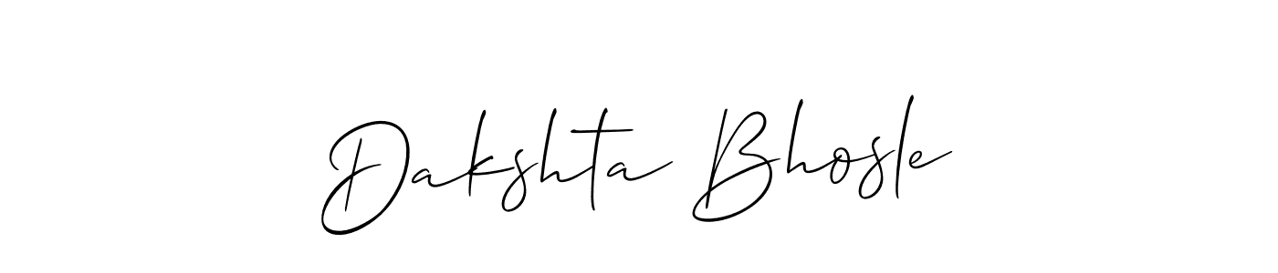 Also we have Dakshta Bhosle name is the best signature style. Create professional handwritten signature collection using Allison_Script autograph style. Dakshta Bhosle signature style 2 images and pictures png