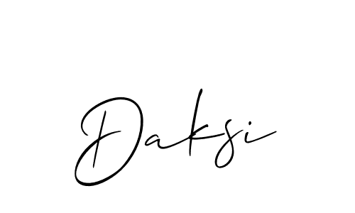 Create a beautiful signature design for name Daksi. With this signature (Allison_Script) fonts, you can make a handwritten signature for free. Daksi signature style 2 images and pictures png
