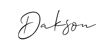 Create your official email sign-off with Dakson name in Allison_Script style. Crisp, clean, and perfectly legible across all screens. Dakson signature style 2 images and pictures png
