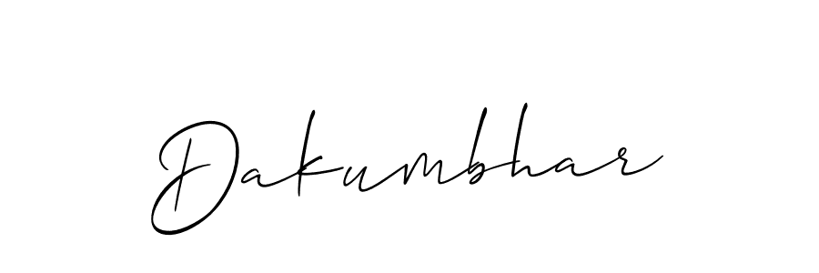 The best way (Allison_Script) to make a short signature is to pick only two or three words in your name. The name Dakumbhar include a total of six letters. For converting this name. Dakumbhar signature style 2 images and pictures png