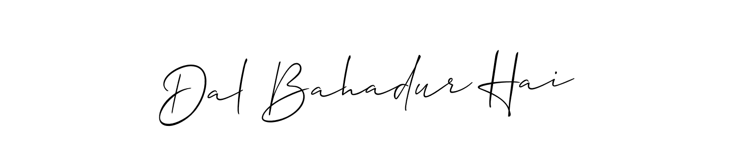 How to make Dal Bahadur Hai name signature. Use Allison_Script style for creating short signs online. This is the latest handwritten sign. Dal Bahadur Hai signature style 2 images and pictures png