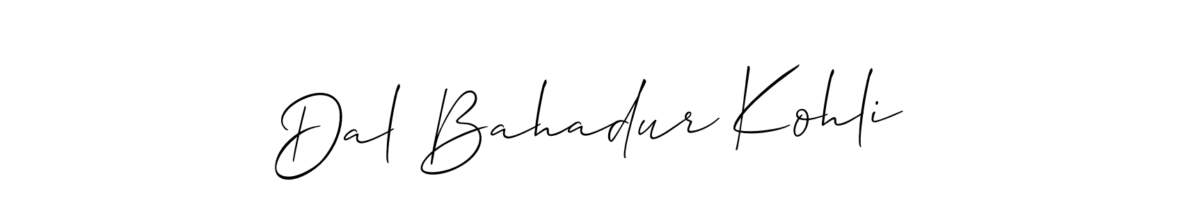 How to make Dal Bahadur Kohli name signature. Use Allison_Script style for creating short signs online. This is the latest handwritten sign. Dal Bahadur Kohli signature style 2 images and pictures png