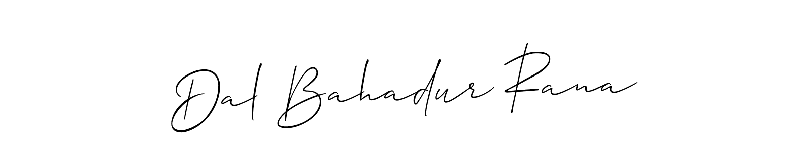 The best way (Allison_Script) to make a short signature is to pick only two or three words in your name. The name Dal Bahadur Rana include a total of six letters. For converting this name. Dal Bahadur Rana signature style 2 images and pictures png