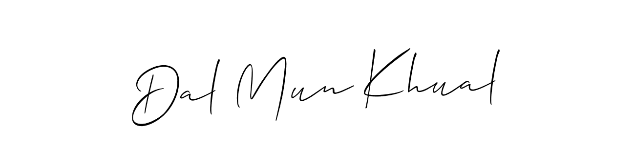 Make a short Dal Mun Khual signature style. Manage your documents anywhere anytime using Allison_Script. Create and add eSignatures, submit forms, share and send files easily. Dal Mun Khual signature style 2 images and pictures png