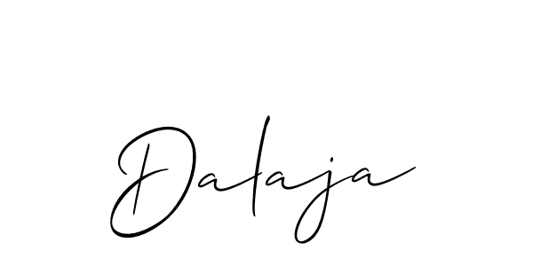 Use a signature maker to create a handwritten signature online. With this signature software, you can design (Allison_Script) your own signature for name Dalaja. Dalaja signature style 2 images and pictures png