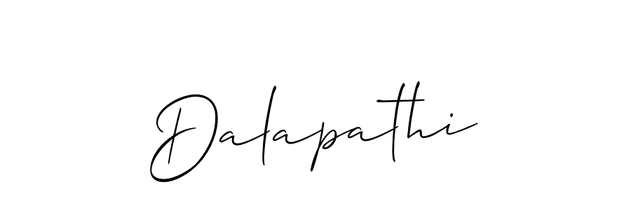 Use a signature maker to create a handwritten signature online. With this signature software, you can design (Allison_Script) your own signature for name Dalapathi. Dalapathi signature style 2 images and pictures png