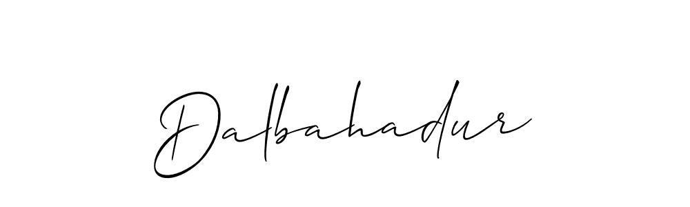 How to make Dalbahadur signature? Allison_Script is a professional autograph style. Create handwritten signature for Dalbahadur name. Dalbahadur signature style 2 images and pictures png