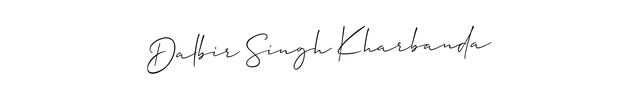 How to make Dalbir Singh Kharbanda name signature. Use Allison_Script style for creating short signs online. This is the latest handwritten sign. Dalbir Singh Kharbanda signature style 2 images and pictures png