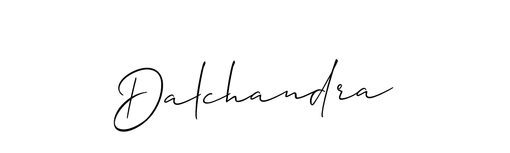 Make a beautiful signature design for name Dalchandra. With this signature (Allison_Script) style, you can create a handwritten signature for free. Dalchandra signature style 2 images and pictures png