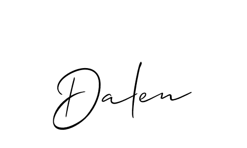 Allison_Script is a professional signature style that is perfect for those who want to add a touch of class to their signature. It is also a great choice for those who want to make their signature more unique. Get Dalen name to fancy signature for free. Dalen signature style 2 images and pictures png