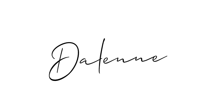 Create a beautiful signature design for name Dalenne. With this signature (Allison_Script) fonts, you can make a handwritten signature for free. Dalenne signature style 2 images and pictures png