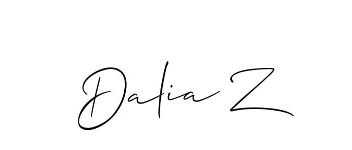 Dalia Z stylish signature style. Best Handwritten Sign (Allison_Script) for my name. Handwritten Signature Collection Ideas for my name Dalia Z. Dalia Z signature style 2 images and pictures png