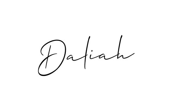 Create a beautiful signature design for name Daliah. With this signature (Allison_Script) fonts, you can make a handwritten signature for free. Daliah signature style 2 images and pictures png