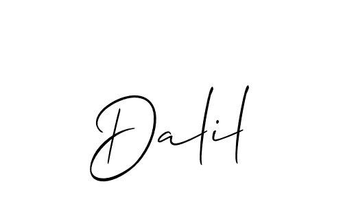 How to make Dalil name signature. Use Allison_Script style for creating short signs online. This is the latest handwritten sign. Dalil signature style 2 images and pictures png