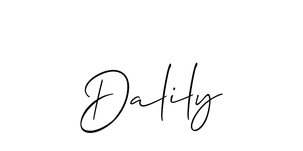 Also You can easily find your signature by using the search form. We will create Dalily name handwritten signature images for you free of cost using Allison_Script sign style. Dalily signature style 2 images and pictures png