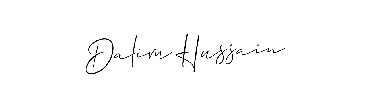 You should practise on your own different ways (Allison_Script) to write your name (Dalim Hussain) in signature. don't let someone else do it for you. Dalim Hussain signature style 2 images and pictures png