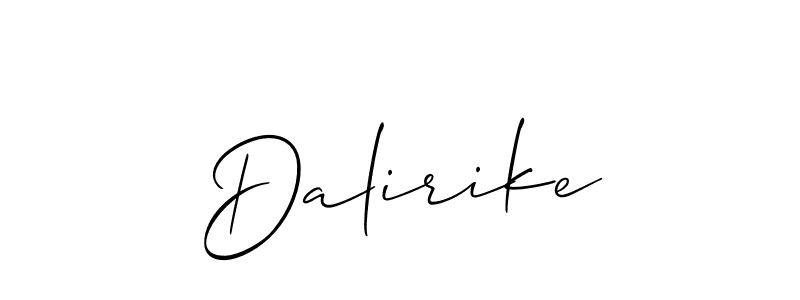 Make a beautiful signature design for name Dalirike. With this signature (Allison_Script) style, you can create a handwritten signature for free. Dalirike signature style 2 images and pictures png