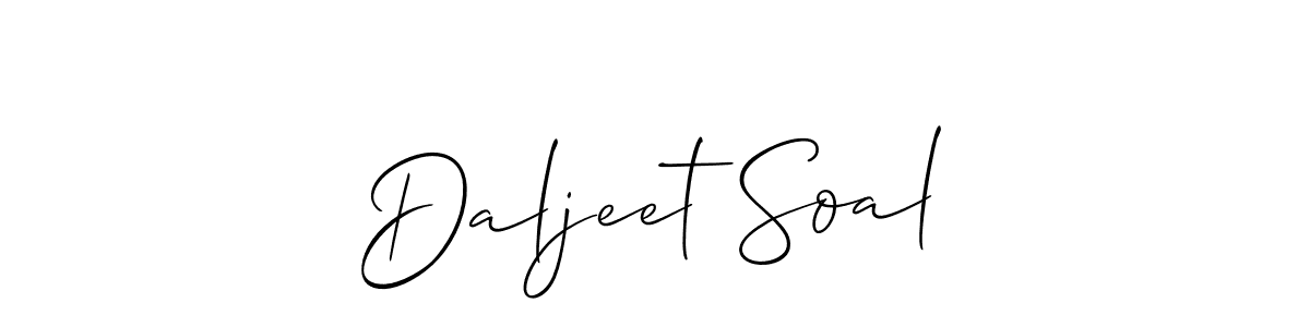 Make a beautiful signature design for name Daljeet Soal. With this signature (Allison_Script) style, you can create a handwritten signature for free. Daljeet Soal signature style 2 images and pictures png