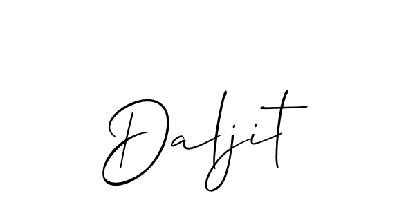 Make a beautiful signature design for name Daljit. With this signature (Allison_Script) style, you can create a handwritten signature for free. Daljit signature style 2 images and pictures png