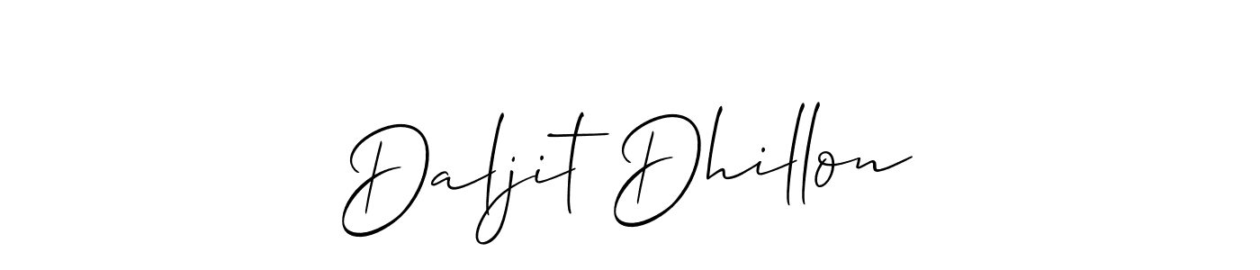 Make a beautiful signature design for name Daljit Dhillon. With this signature (Allison_Script) style, you can create a handwritten signature for free. Daljit Dhillon signature style 2 images and pictures png