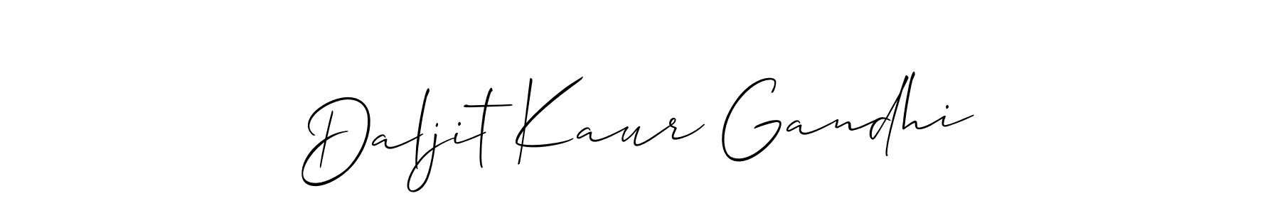 Use a signature maker to create a handwritten signature online. With this signature software, you can design (Allison_Script) your own signature for name Daljit Kaur Gandhi. Daljit Kaur Gandhi signature style 2 images and pictures png