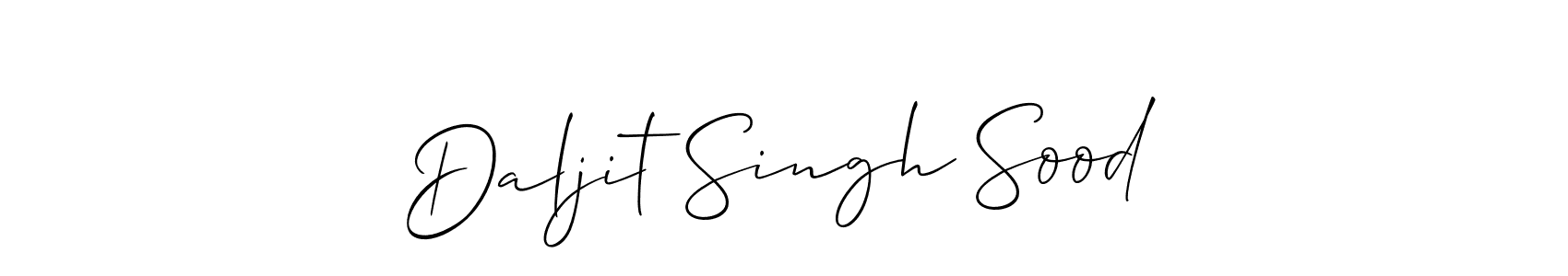 The best way (Allison_Script) to make a short signature is to pick only two or three words in your name. The name Daljit Singh Sood include a total of six letters. For converting this name. Daljit Singh Sood signature style 2 images and pictures png