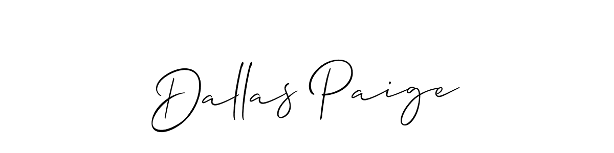 Make a beautiful signature design for name Dallas Paige. With this signature (Allison_Script) style, you can create a handwritten signature for free. Dallas Paige signature style 2 images and pictures png