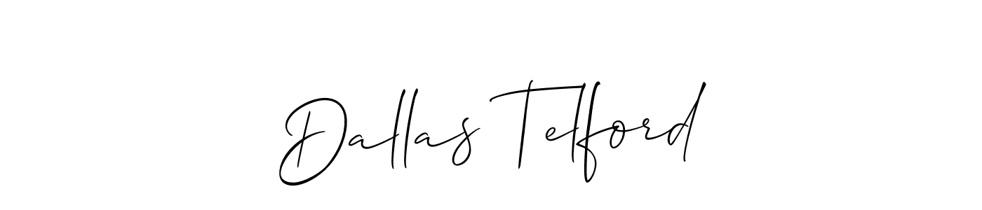 Make a short Dallas Telford signature style. Manage your documents anywhere anytime using Allison_Script. Create and add eSignatures, submit forms, share and send files easily. Dallas Telford signature style 2 images and pictures png
